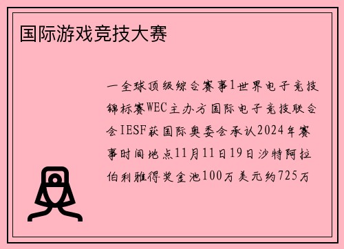 国际游戏竞技大赛